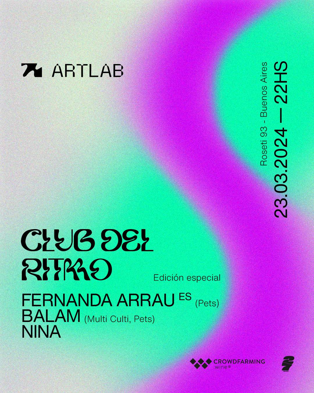 Artlab presenta Club Del Ritmo: Fernanda Arrau (ES/CL); Balam; Nina - フライヤー表