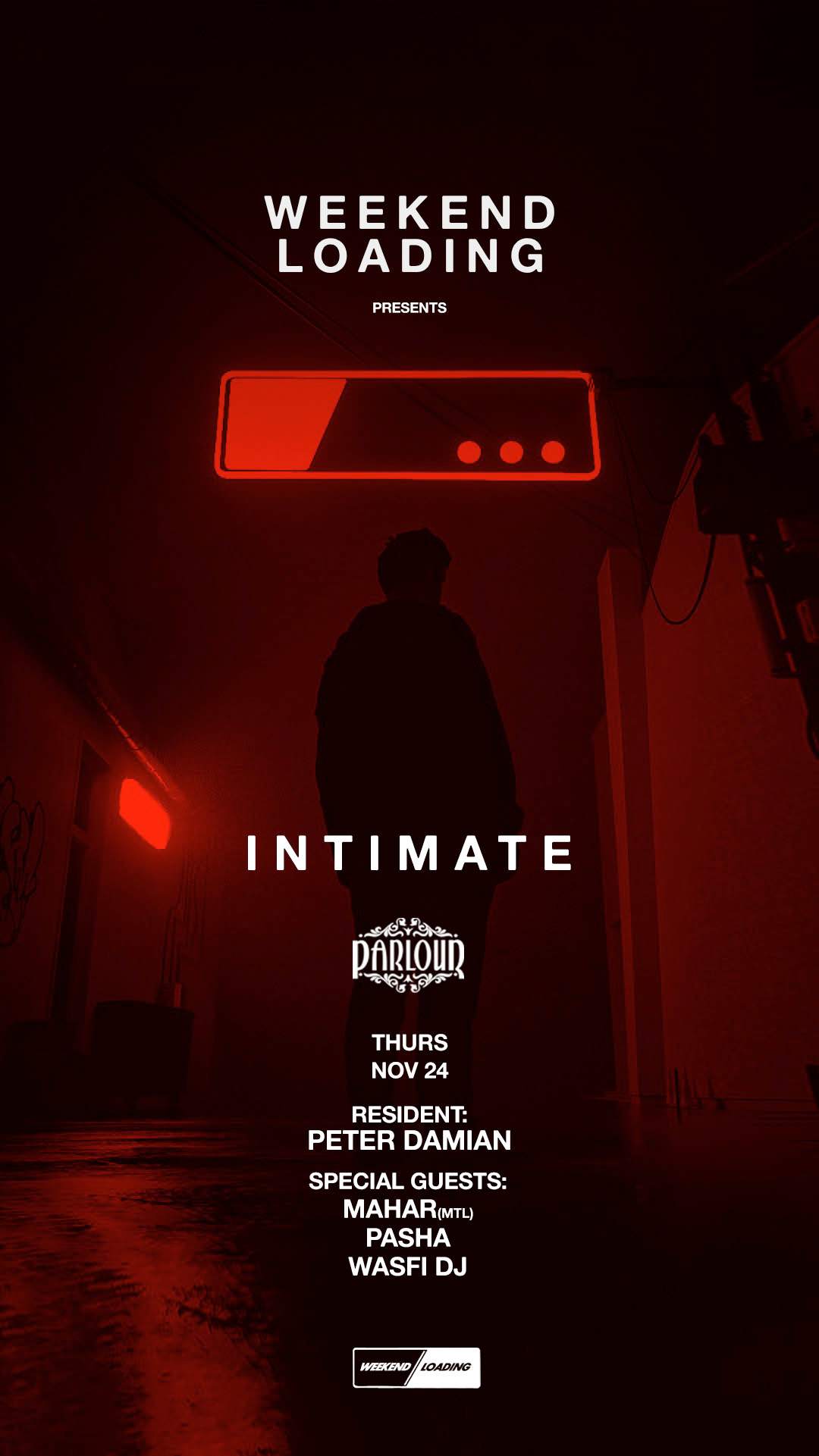 Weekend loading presents intimate november 24th at parlour toronto