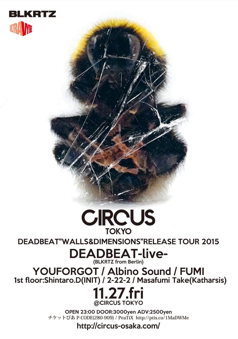 Deadbeat 'Walls & Dimensions' Release Japan Tour 2015 - フライヤー表