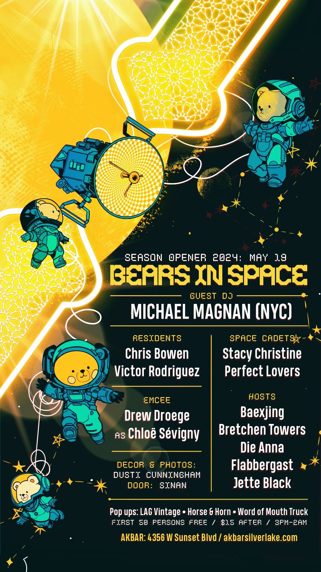 Bears In Space Lot Party W/ Michael Magnan - フライヤー表