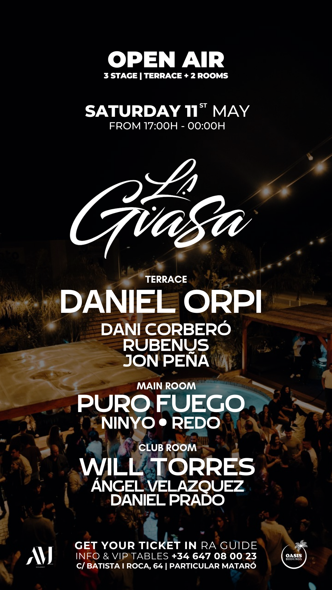 LA GUASA: 3 STAGES [OPEN AIR + 2 ROOMS] Daniel Orpi, Puro Fuego, Will Torres, Dani Corberó - フライヤー表