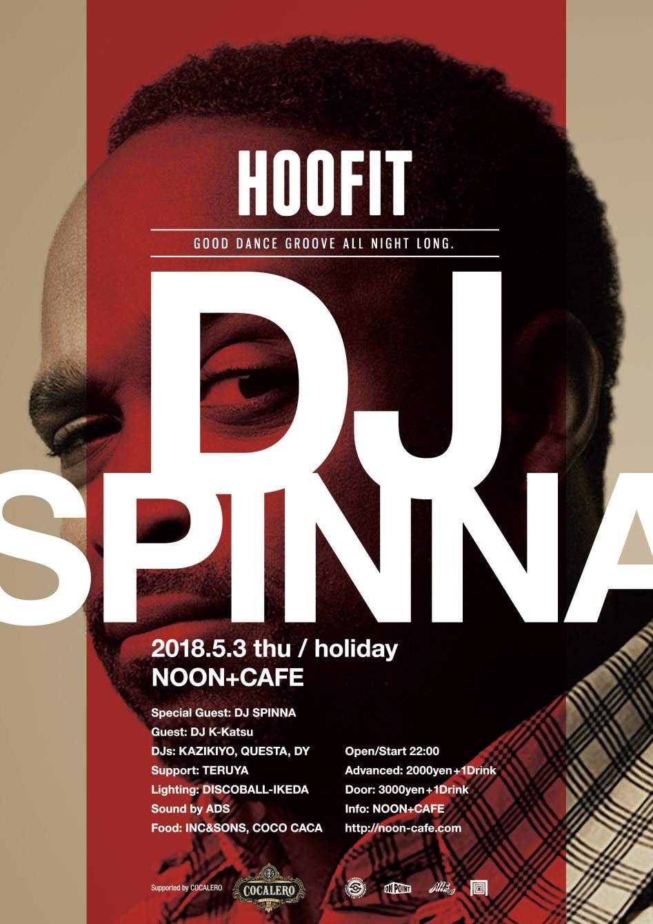 Hoofit - DJ Spinna Japan Tour Spring 2018 - - フライヤー表