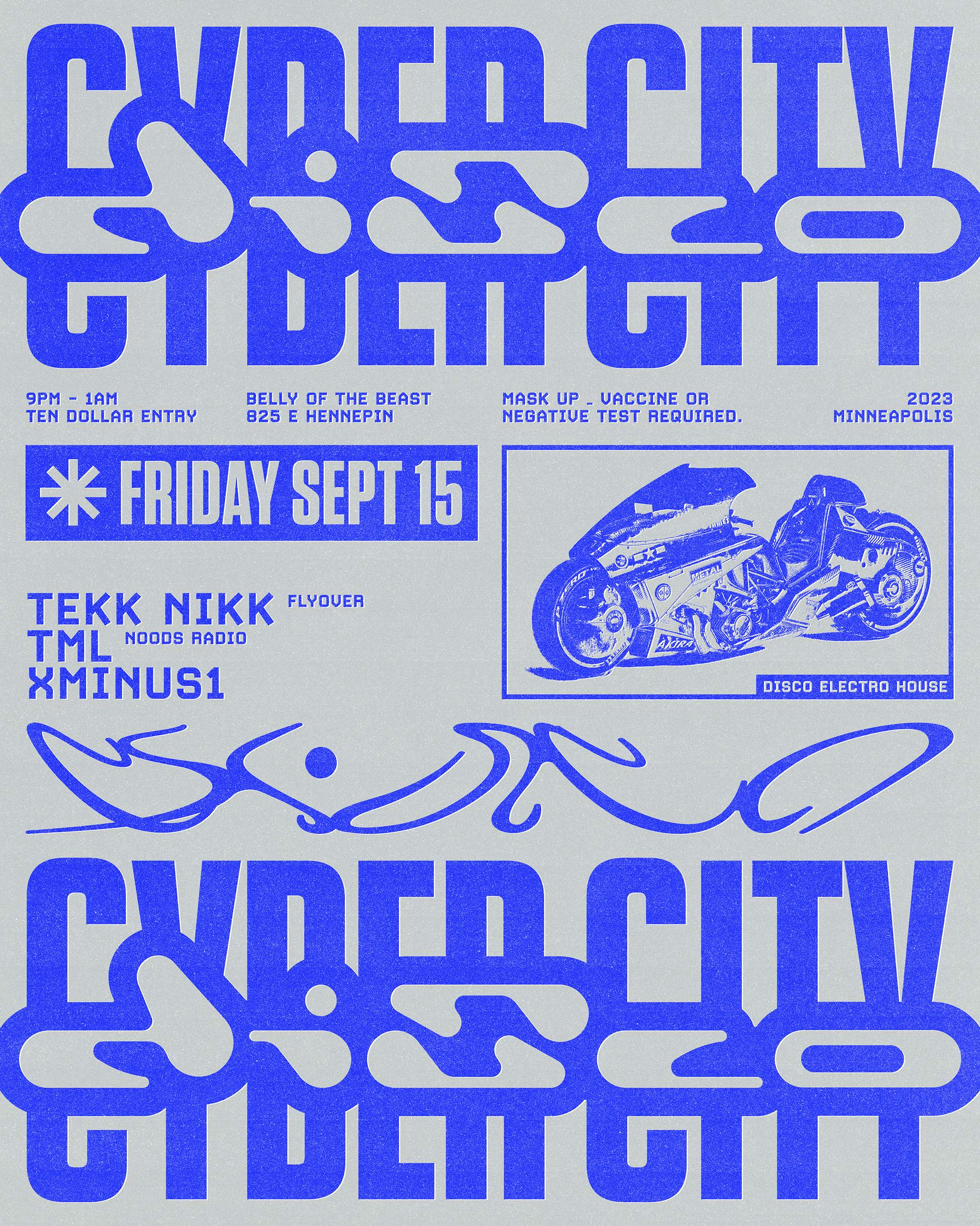 CYBER CITY DISCO - TEKK NIKK, TML, XMINUS1 - Página frontal