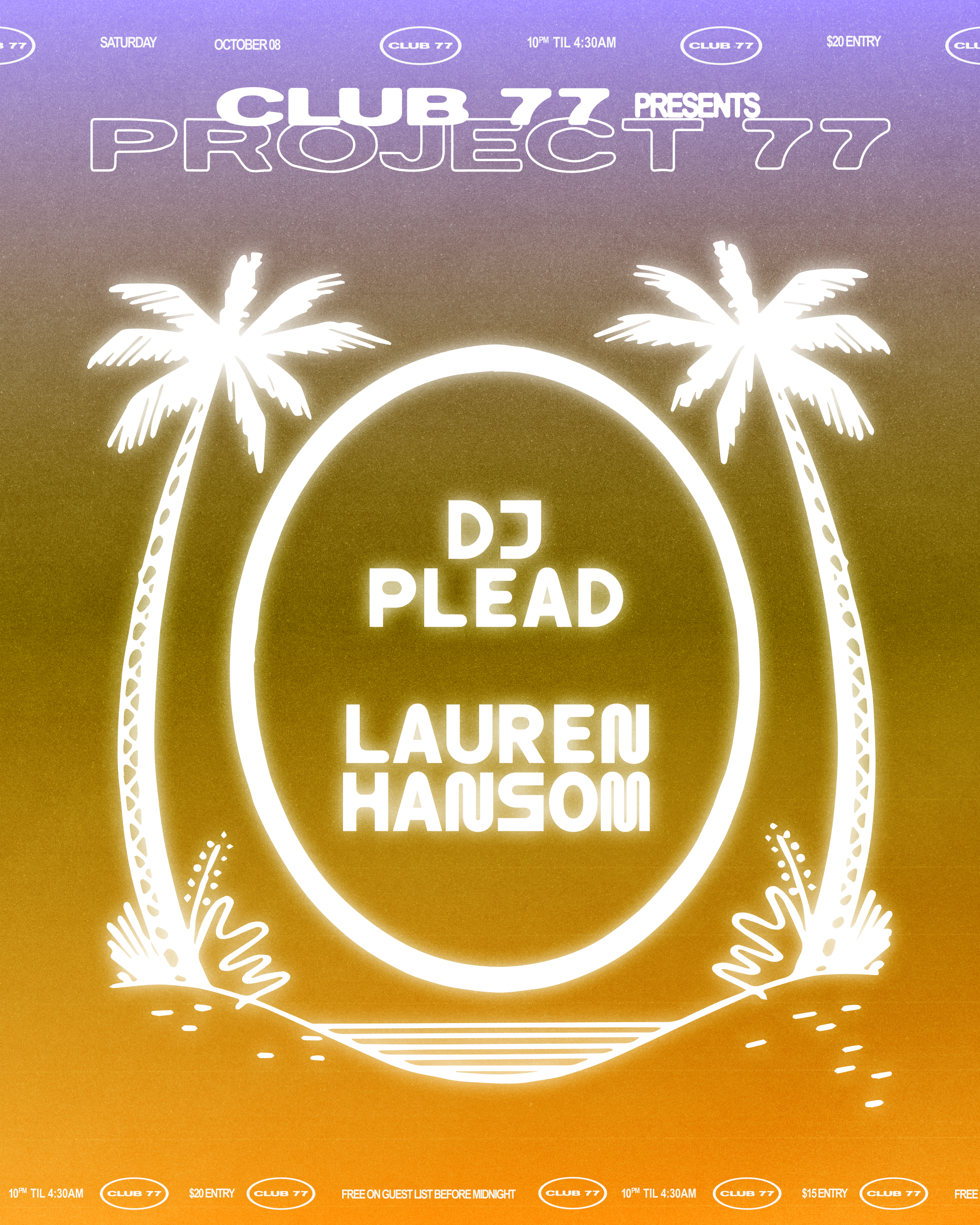 Project 77 presents: DJ Plead & Lauren Hansom - Página frontal