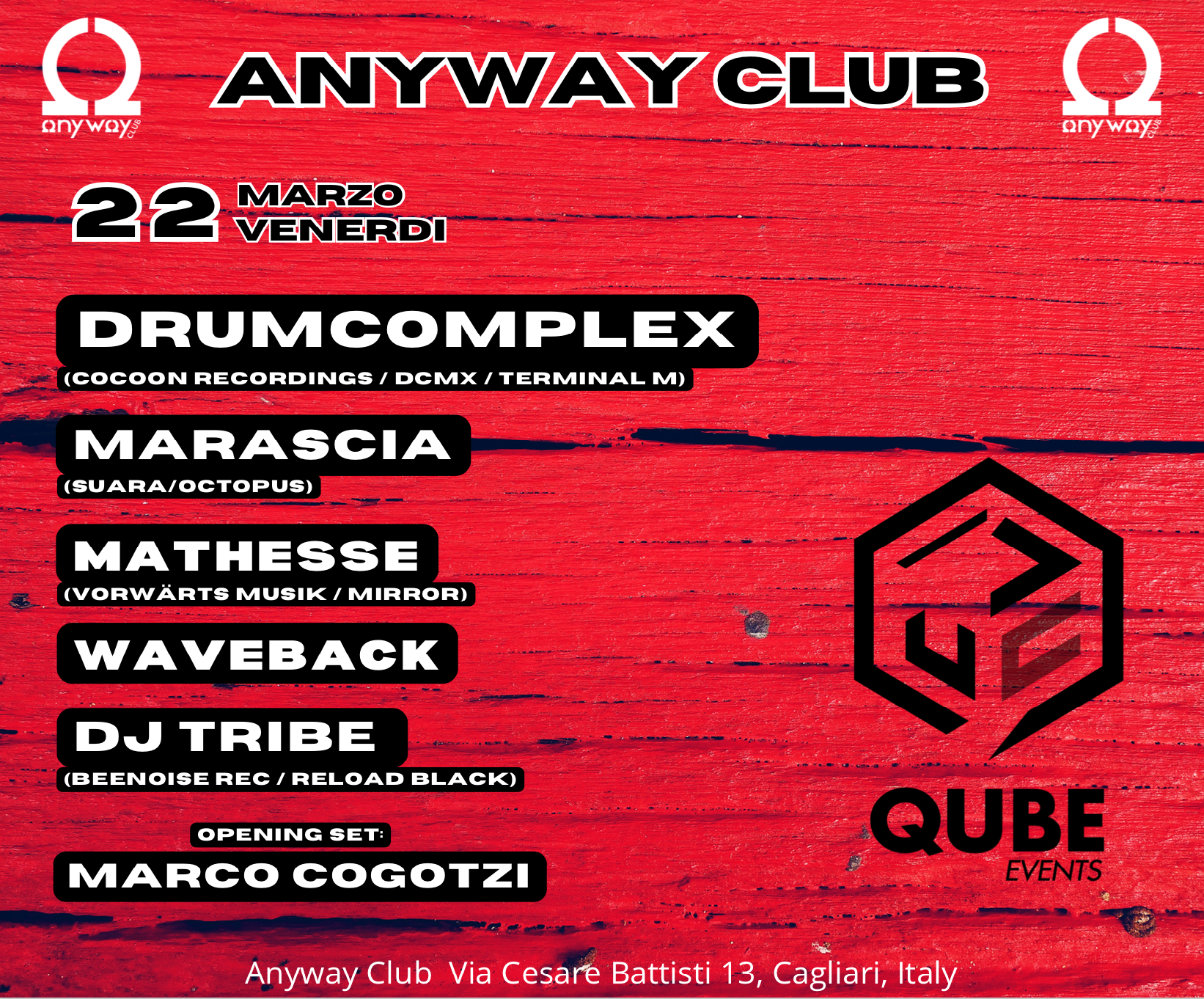 Qube events present: Drumcomplex Cagliari - フライヤー表