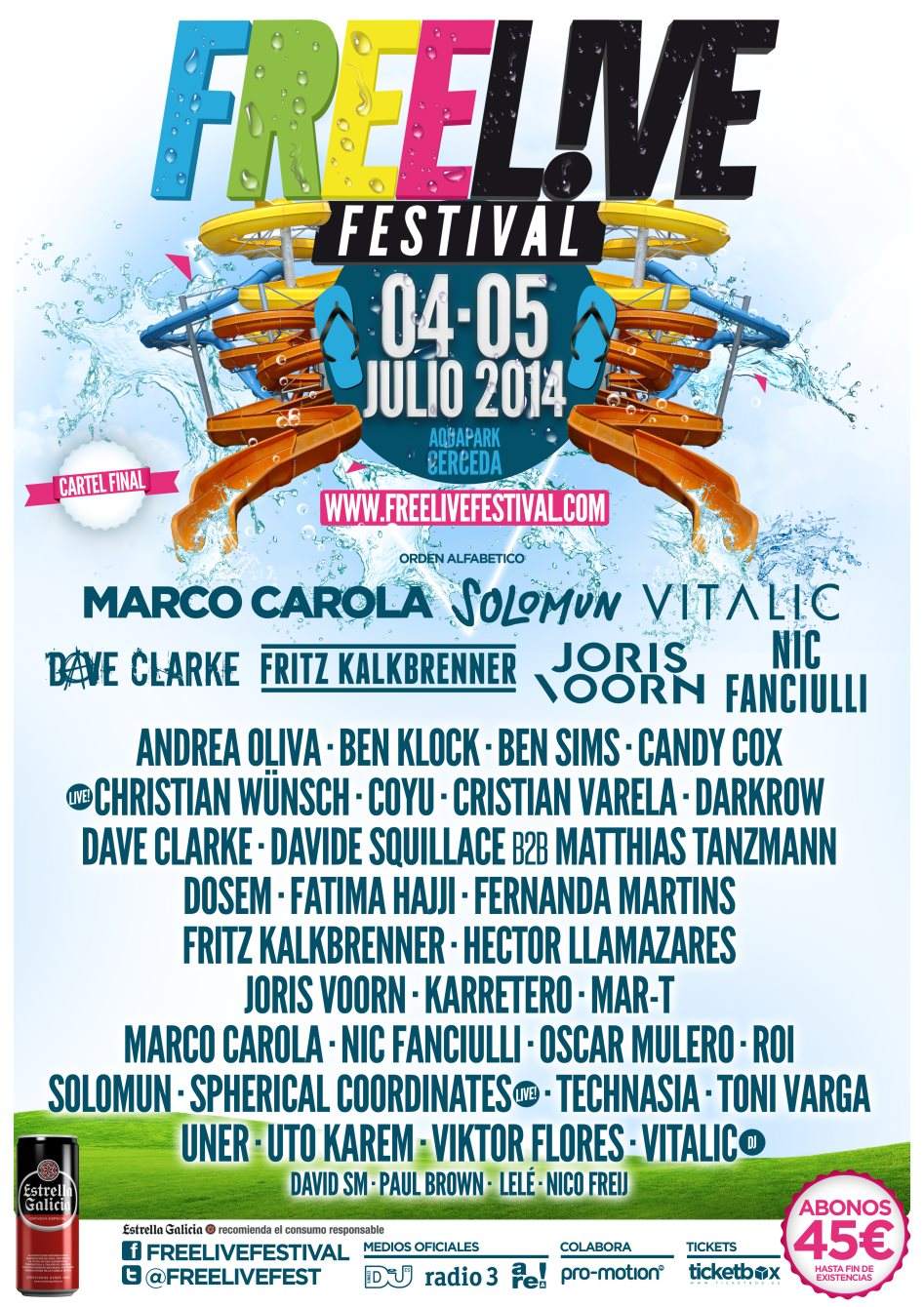Freelive Festival - Página frontal