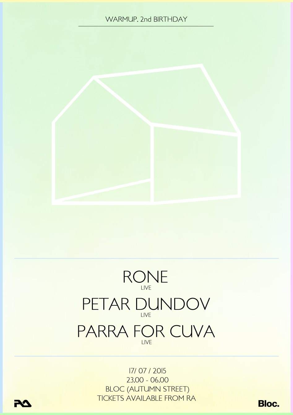 Warm Up 2nd Birthday with Rone (Live) Parra for Cuva (Live) & Petar Dundov (Live) - Página frontal