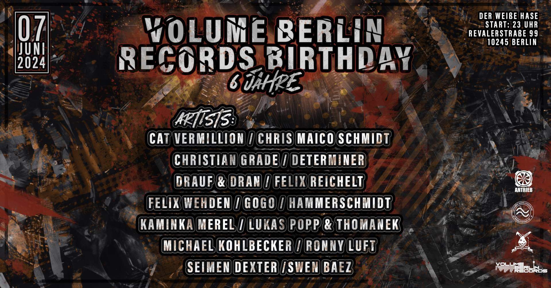 6 Jahre Volume Berlin Records / Die große Geburtstagsparty - Página frontal