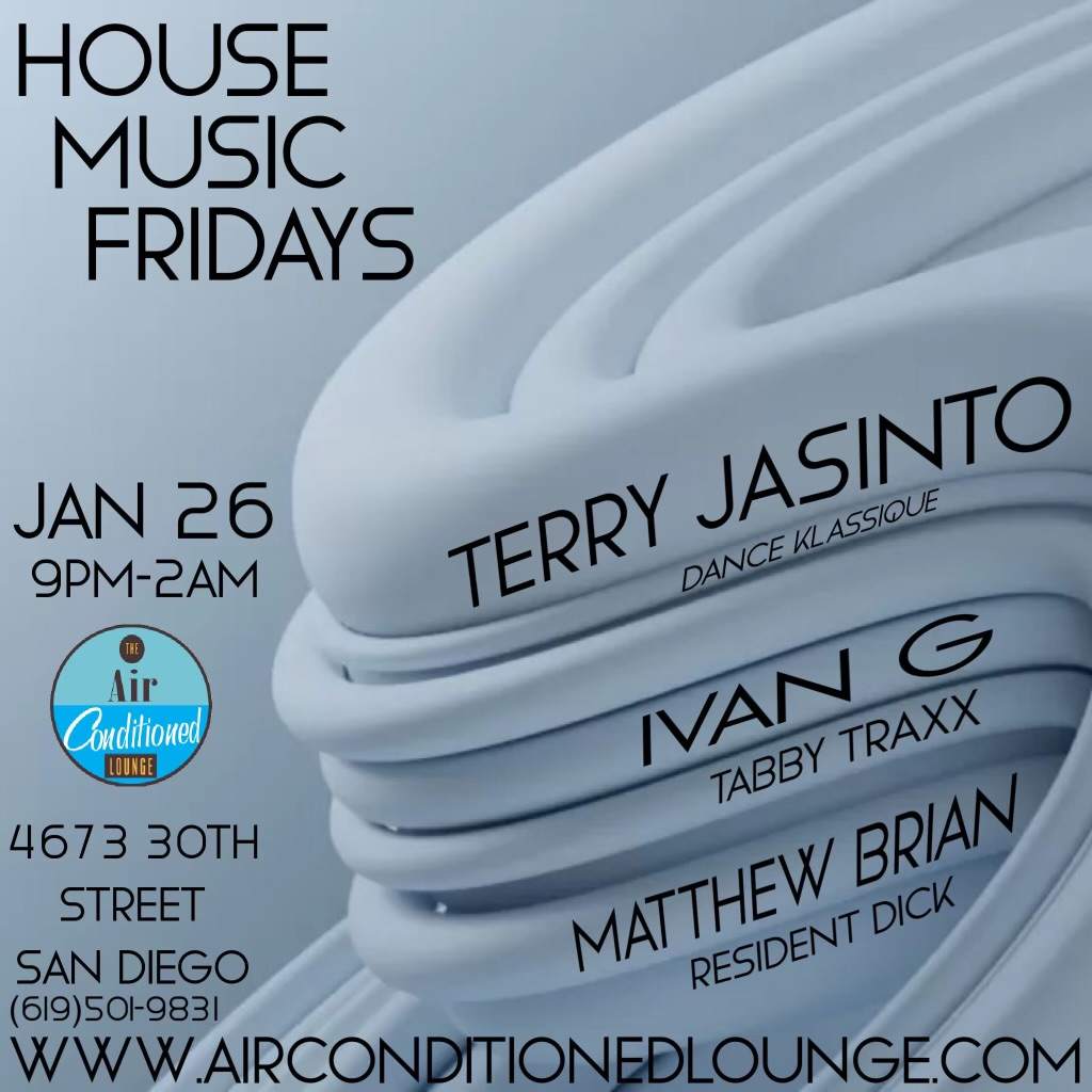 House Music Fridays ft Terry Jasinto, Ivan G and Matthew Brian - Página frontal
