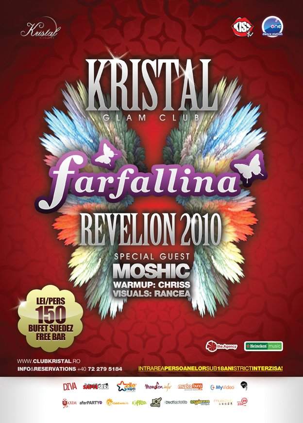 Kristal Nye 2010: Moshic/ Chriss / Farfallina Dancers Show / Open Bar - Página frontal