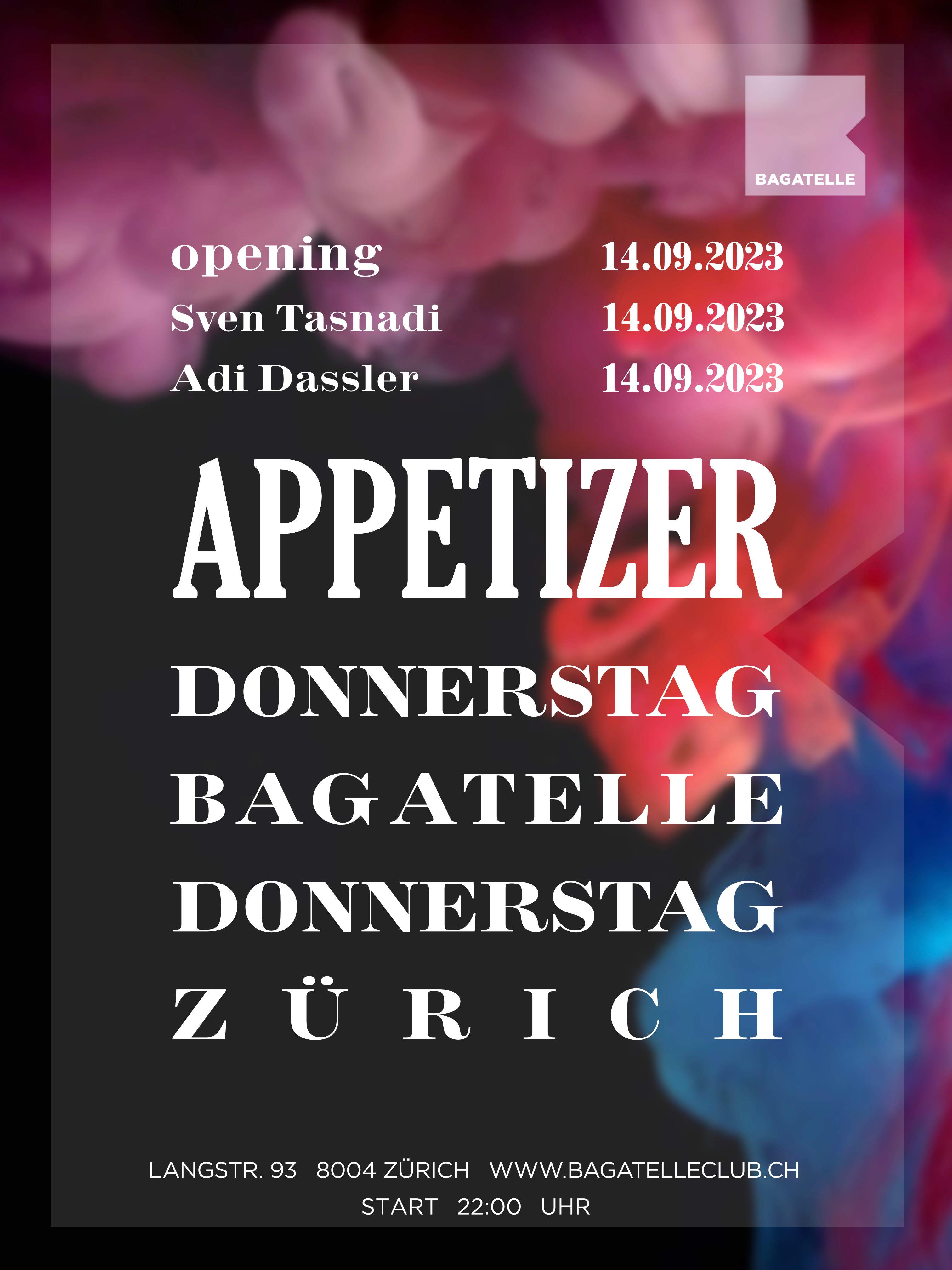 Appetizer OPENING Zurich - フライヤー表