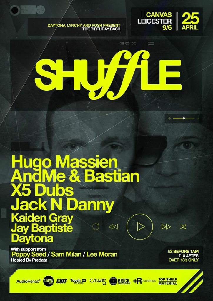 Shuffle present The Birthday Bash at Canvas, Midlands