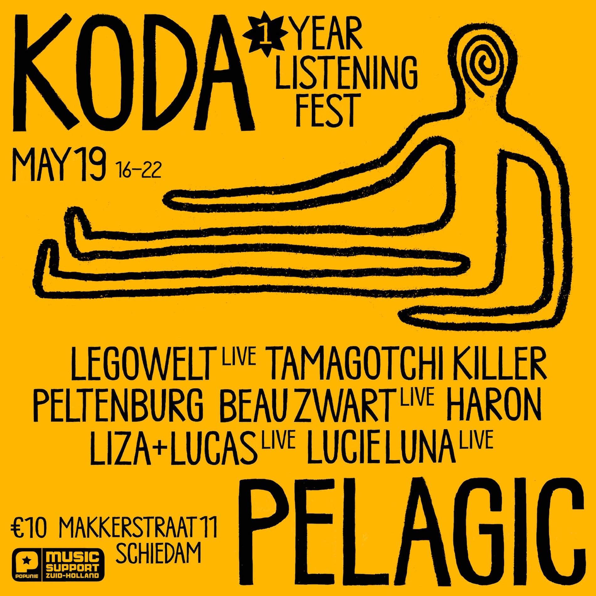 Koda X Pelagic - 1 Year Listening Fest - フライヤー表