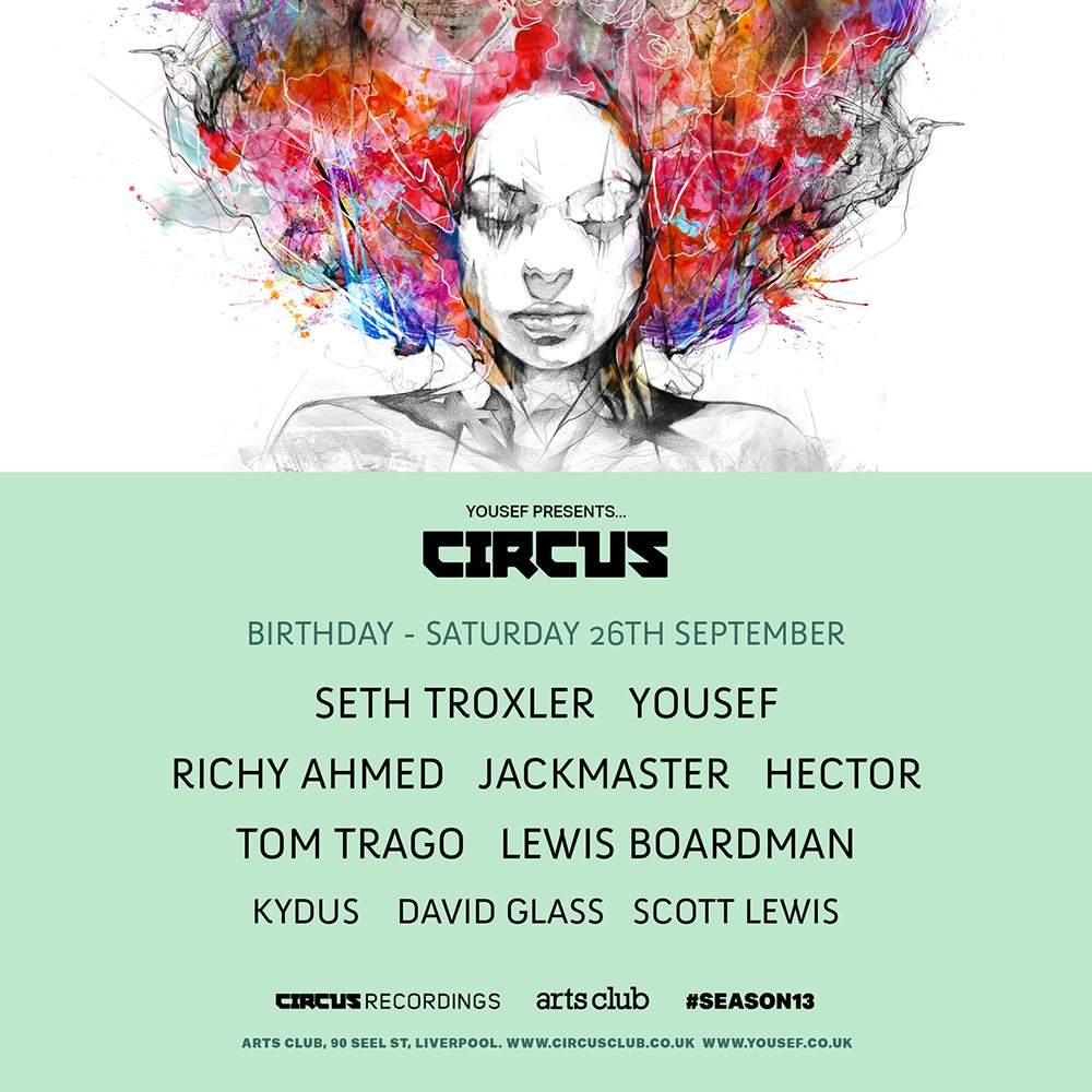 Yousef presents Circus Birthday: Seth Troxler, Yousef & More - Página frontal