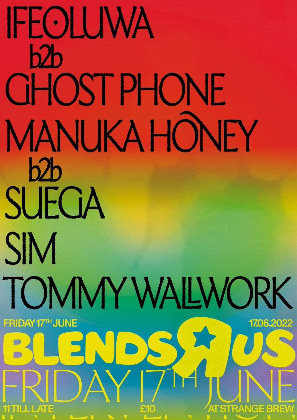 Blends 'R' Us: Manuka Honey b2b Sueuga, SIM & Tommy Wallwork - Página frontal