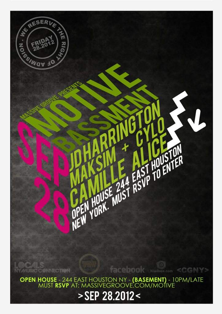 Motive with JD Harrington, Maksim & Cylo, Camille and Spin D - Página frontal