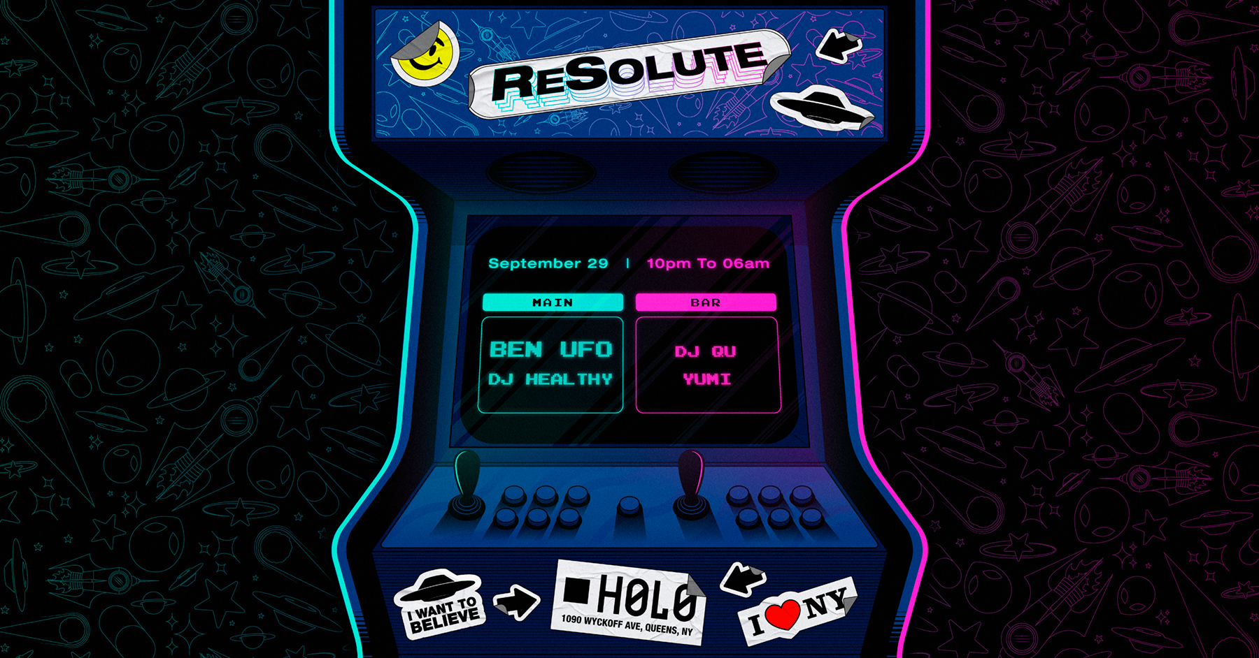 ReSolute with Ben UFO, DJ Qu, DJ Healthy & Yumi - Página frontal