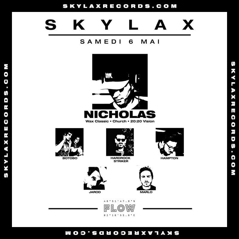 Skylax à Flow Paris with Nicholas, La Colloc & Escaped - フライヤー表