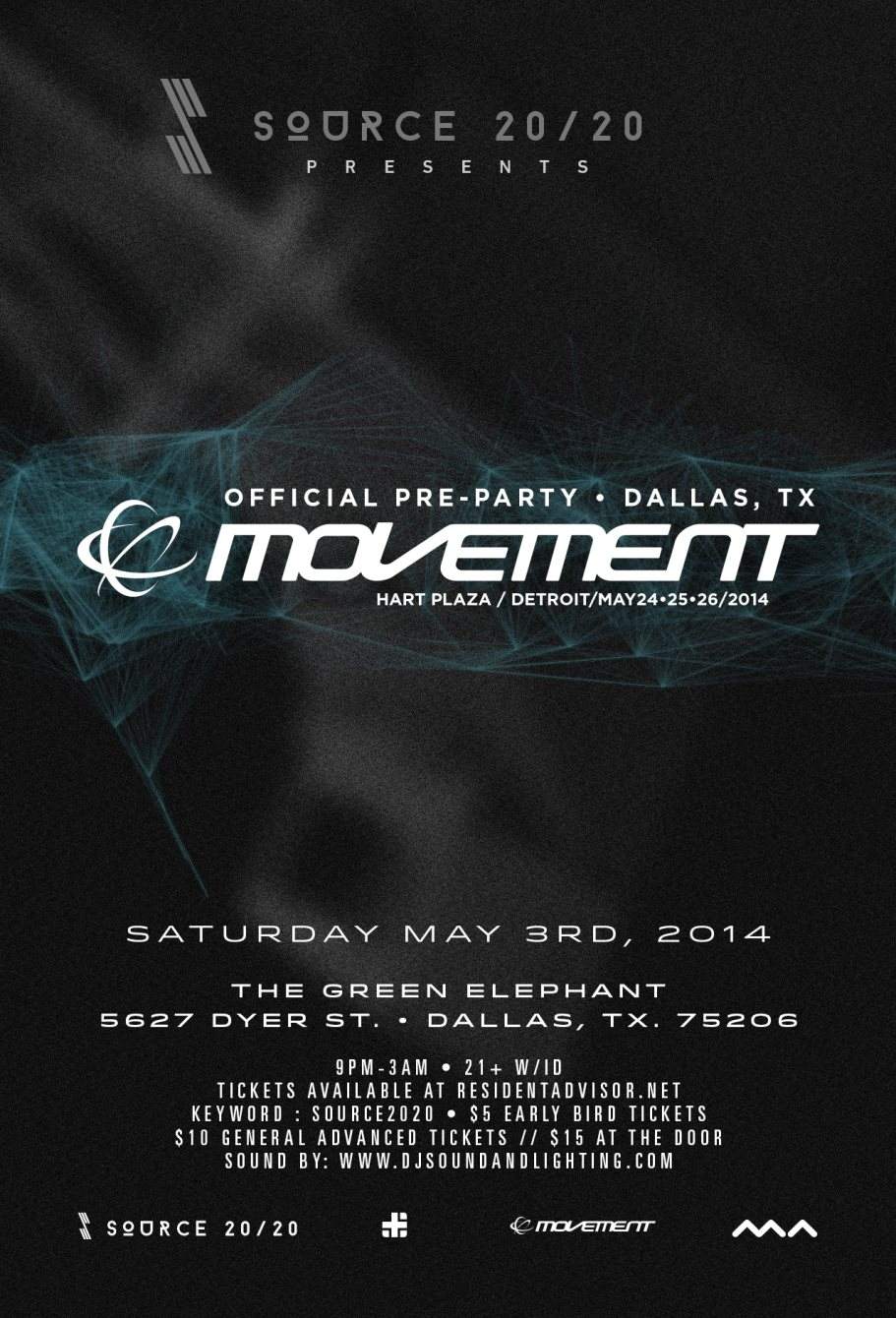 Source 20/20 presents: Movement Electronic Music Festival Official Pre-Party - Página frontal