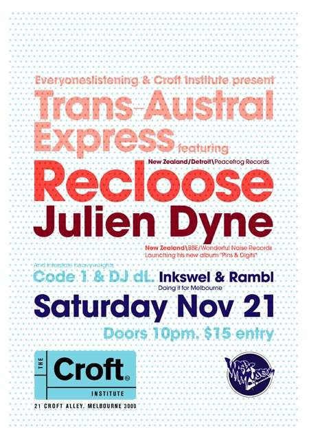 Trans Austral Express featuring - Recloose & Julien Dyne - Página frontal
