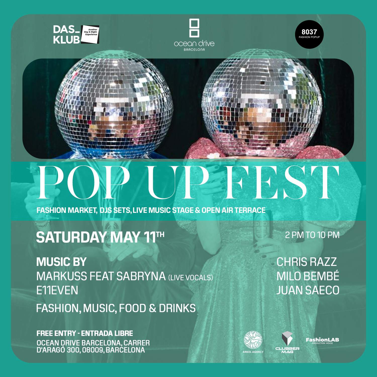 DAS-KLUB pres POP UP FEST Fashion and Music / Open Air Terrace & Music Stage - フライヤー裏