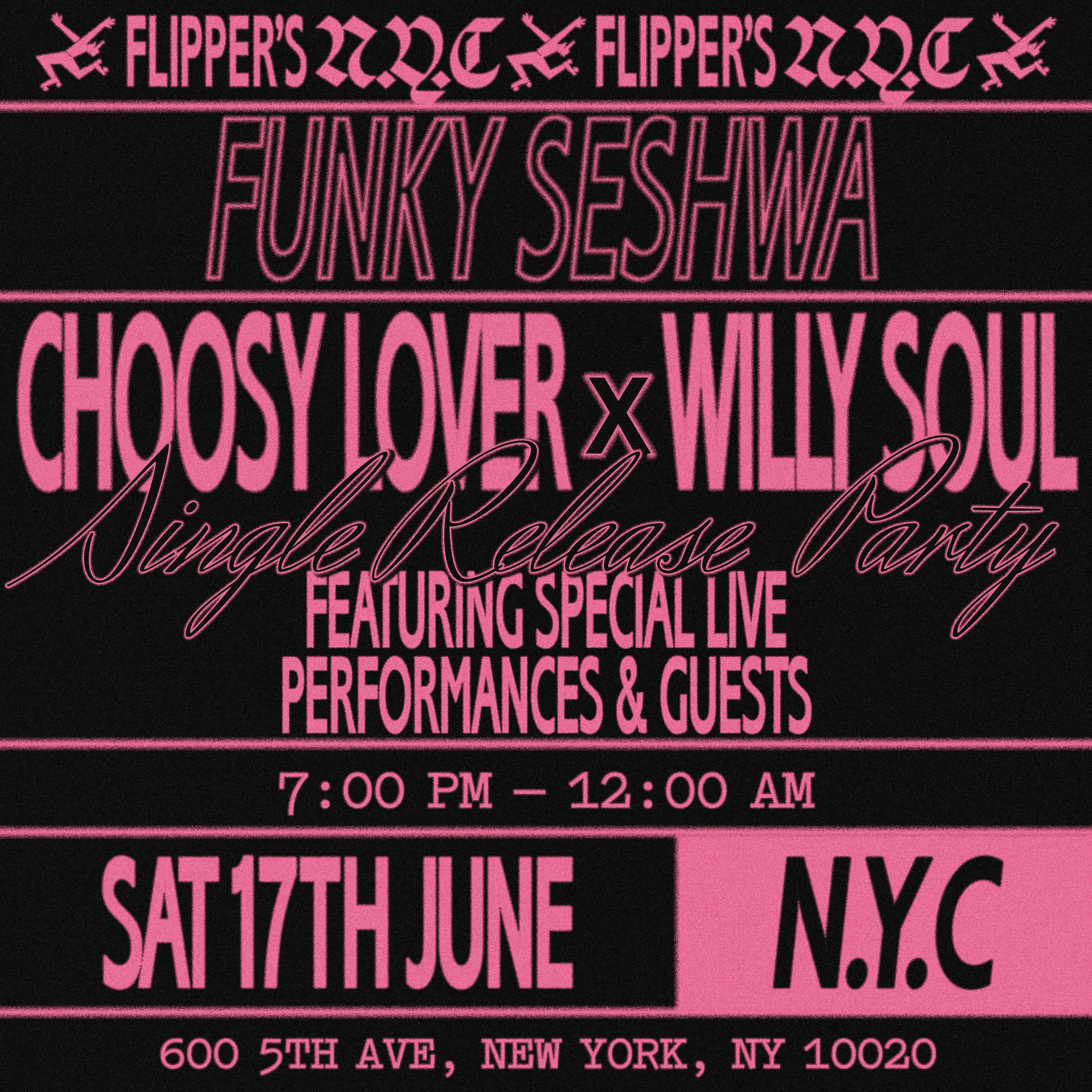 Funky Seshwa presents: Choosy Lover x Willy Soul Single Release Party - Página frontal