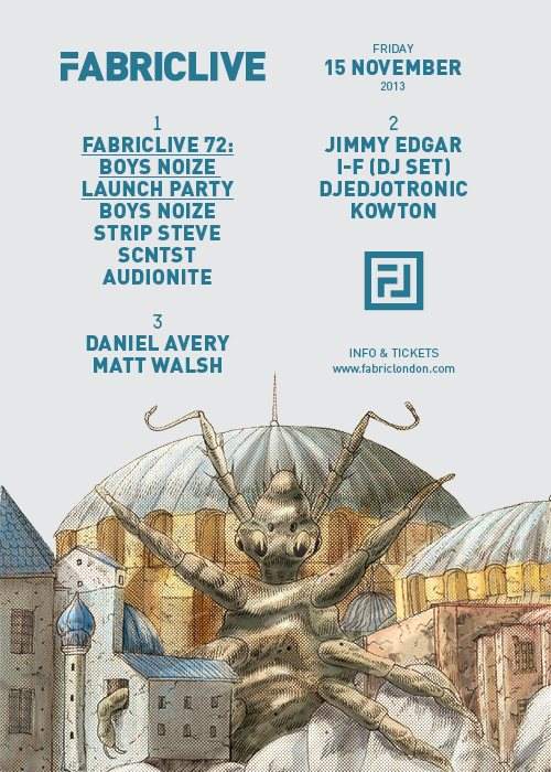 Fabriclive with Boys Noize, Jimmy Edgar, I-F & Daniel Avery - フライヤー表
