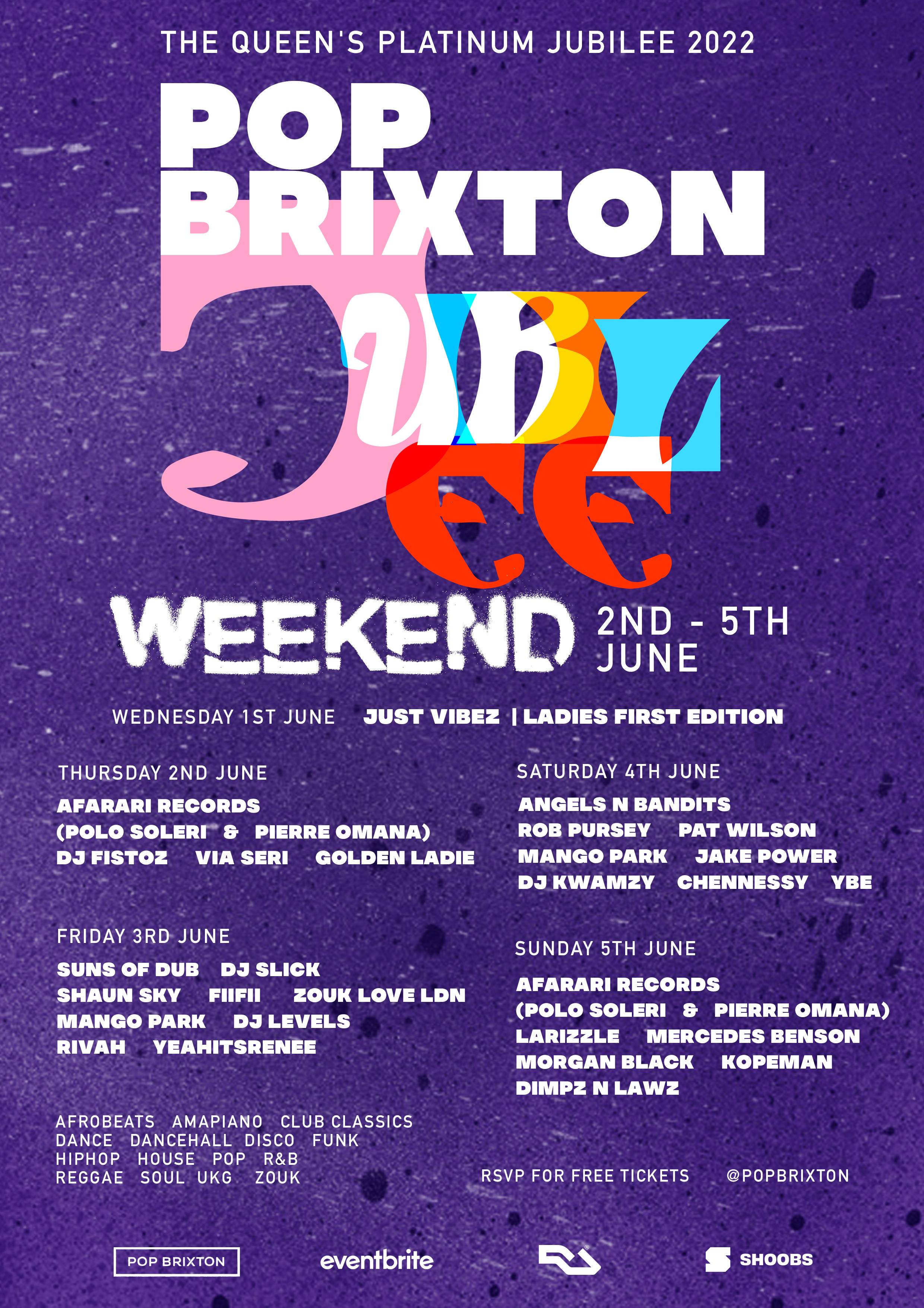 Pop Brixton Jubilee Weekend - フライヤー裏