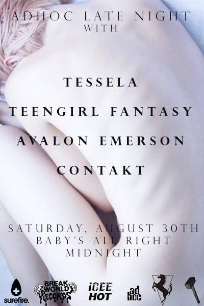 Adhoc Late Night with Tessela, Teengirl Fantasy & more - Página frontal