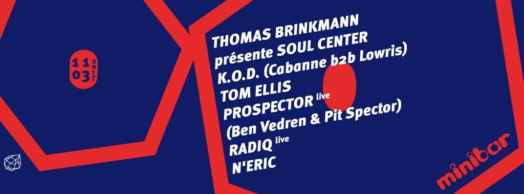 Concrete [Minibar]: Thomas Brinkmann presents Soul Center Live, KOD ( Cabanne b2b Lowris)... - フライヤー表