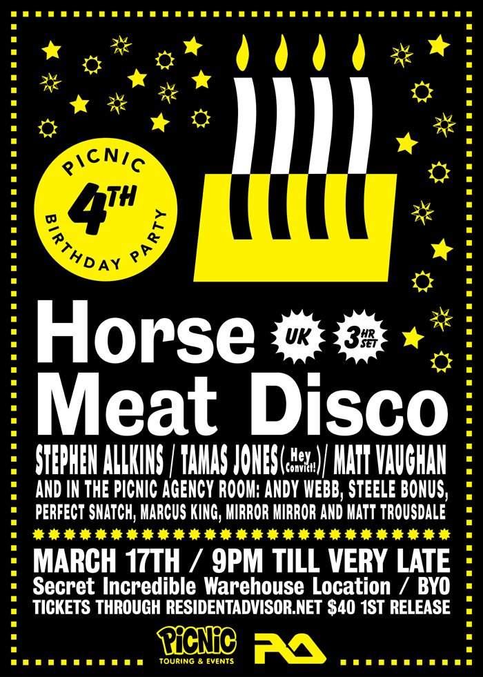 Picnic 4th Birthday with Horse Meat Disco - フライヤー表