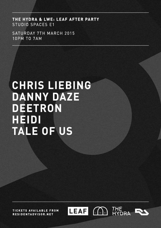 Leaf After Party with Chris Liebing, Tale of Us, Deetron, Heidi - Página frontal