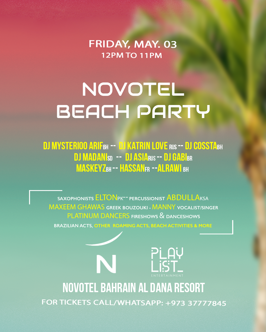 Novotel Beach Party Bahrain - フライヤー表