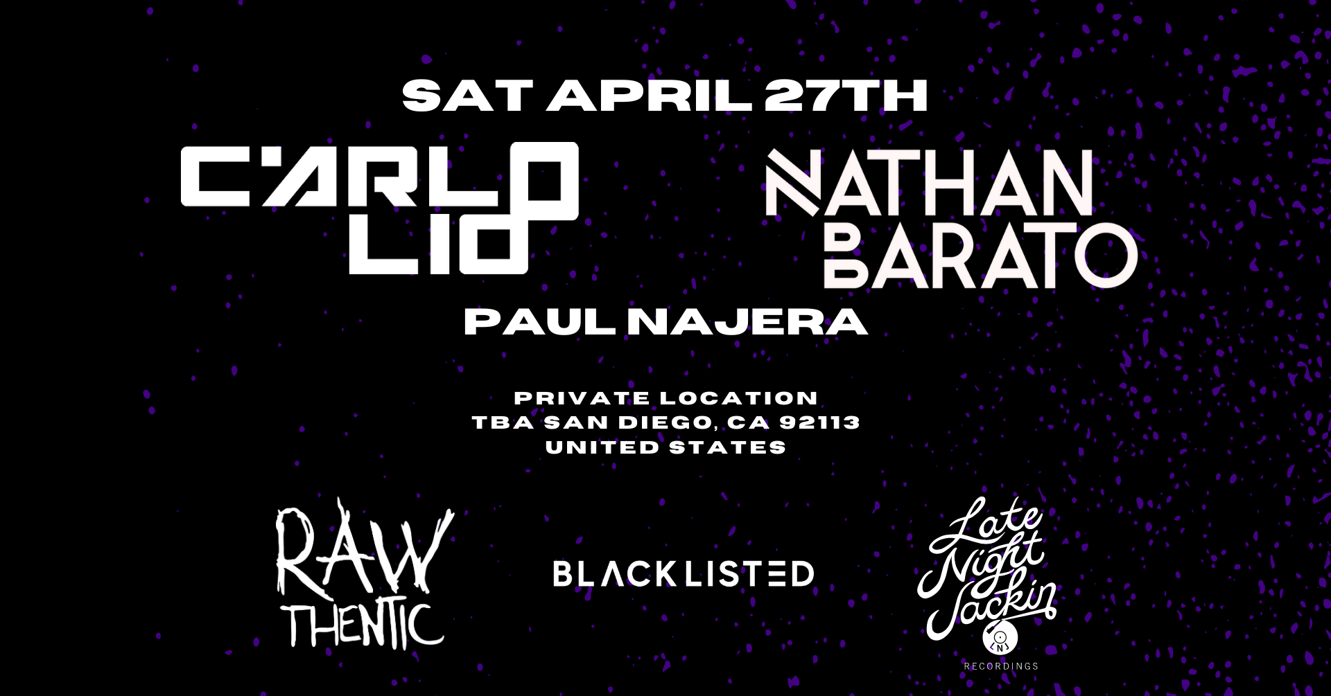 Blacklisted & Late Night Jackin present: Rawthentic Showcase W/ Carlo Lio & Nathan Barato - Página frontal