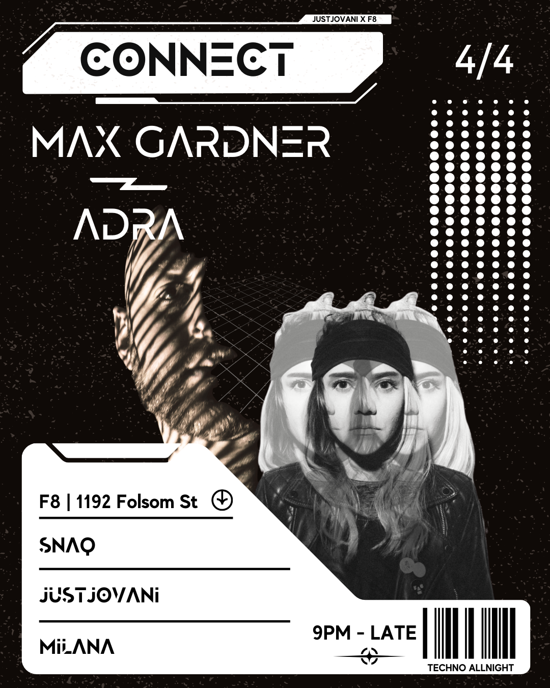 CONNECT ft Max Gardner b2b Adra - フライヤー表