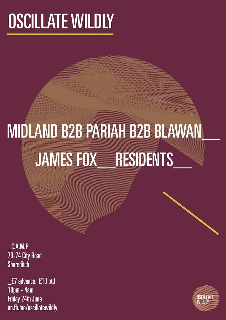 Oscillate Wildly presents Midland, Pariah, Blawan & James Fox - Página frontal