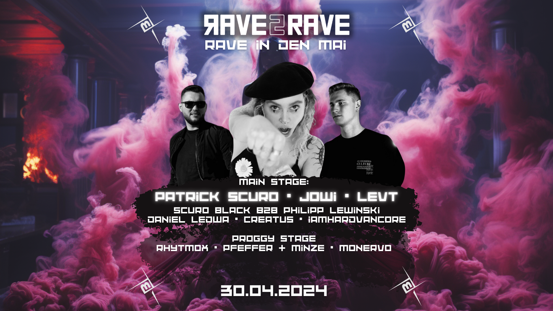 Rave2Rave - Rave in den Mai - with jowi, Levt, Patrick Scuro and many more - フライヤー表