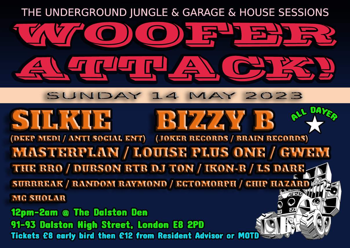 Woofer Attack! with Silkie, Bizzy B, Masterplan, Louise Plus One etc - Página frontal