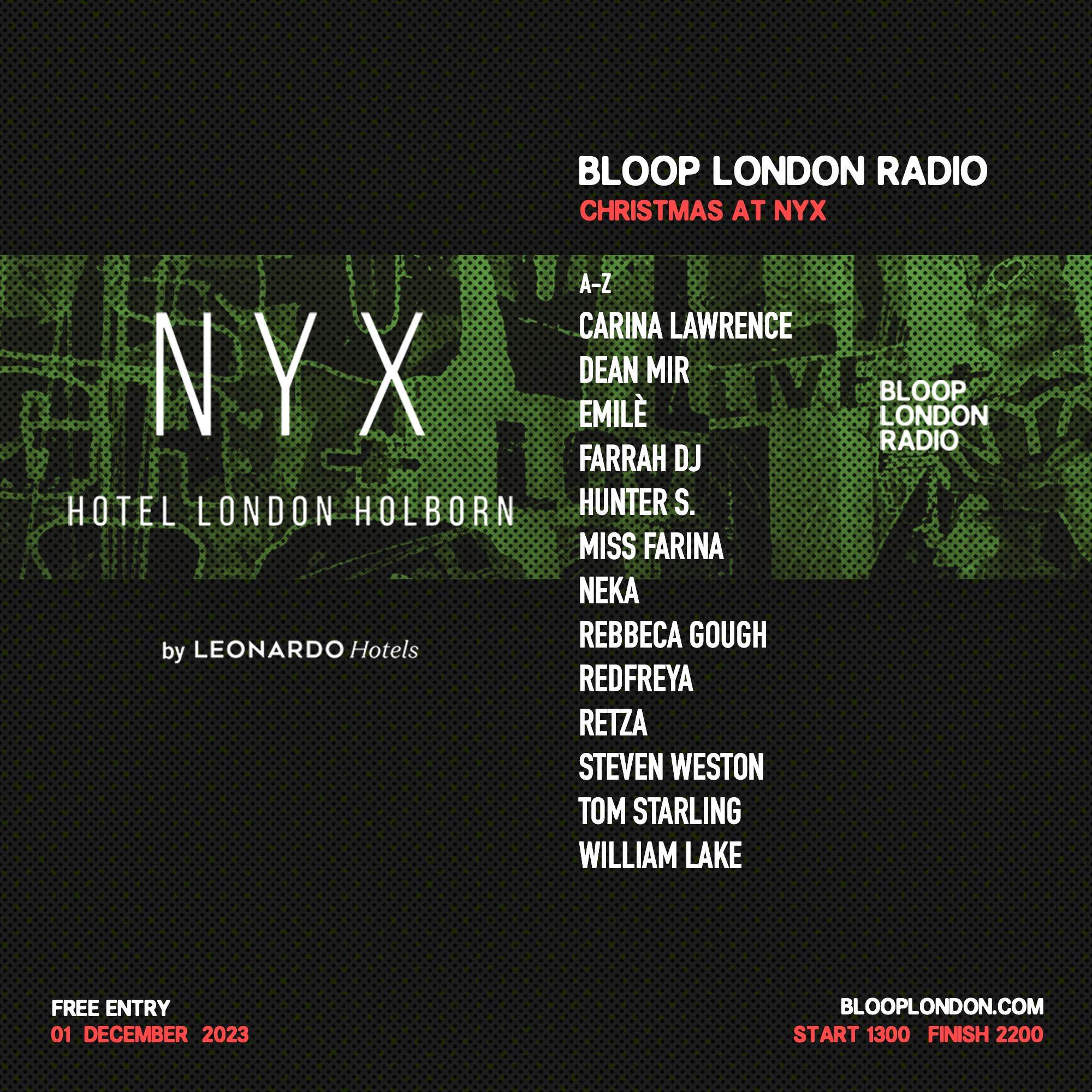 Bloop London Radio at NYX Hotel Holborn  - フライヤー表