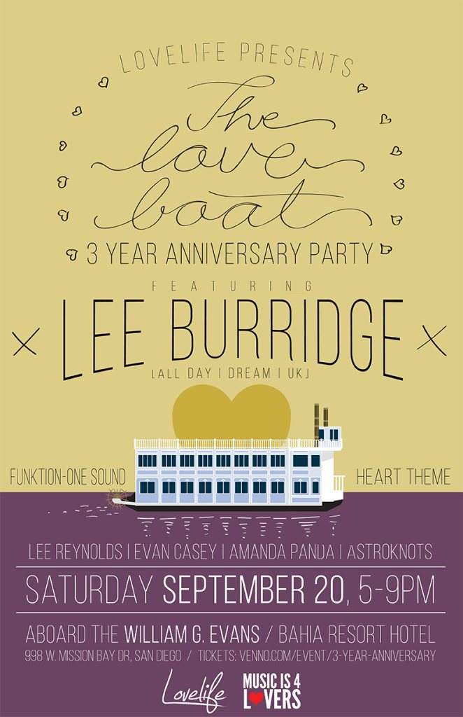 Lovelife presents... The Love Boat feat. LEE Burridge [3 Year Anniversary Party] - Página frontal