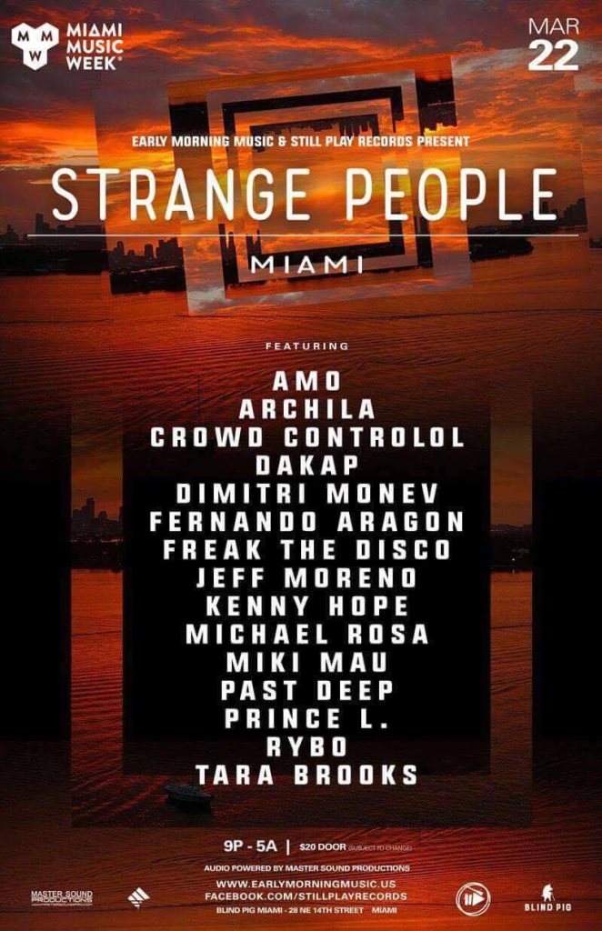 Strange People - Miami Music Week - Página frontal
