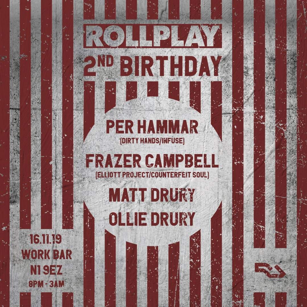 Rollplay 2nd Birthday with Per Hammar & Frazer Campbell - フライヤー表