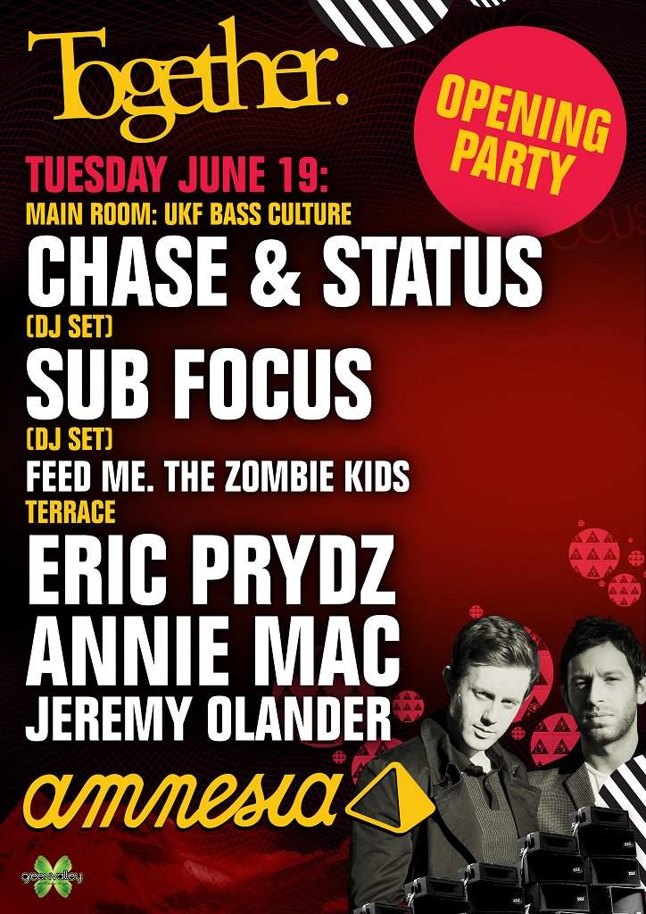 Together Opening Party 19/6 with Chase & Status, Eric Pydz, Sub Focus, Annie Mac - Página trasera