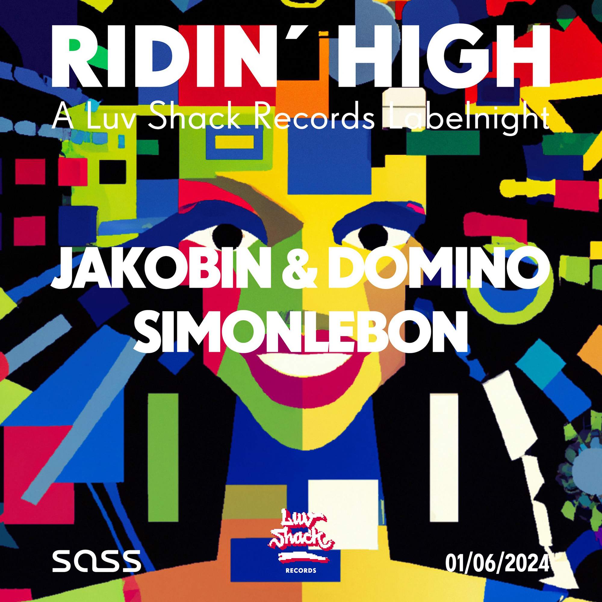 Ridin´High - A Luv Shack Records Labelnight with Jakobin & Domino, Simonlebon - Página frontal