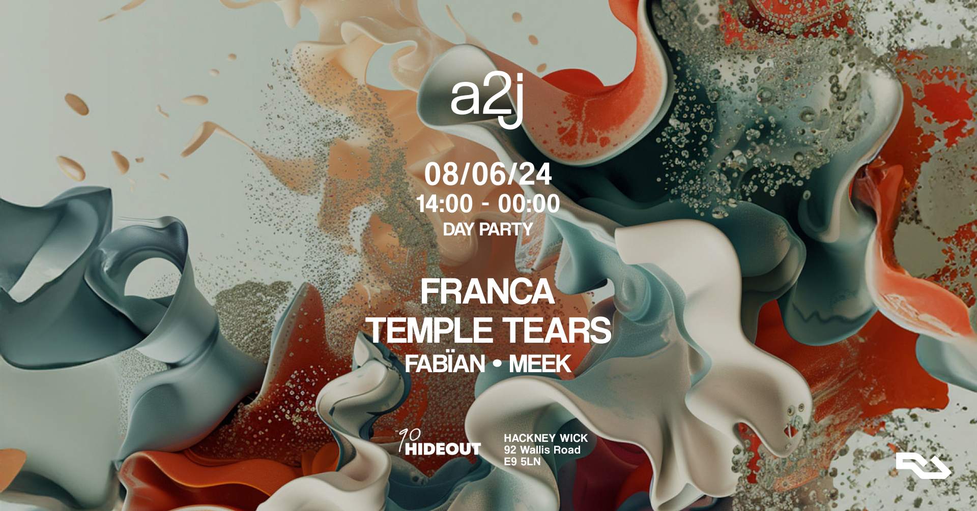 a2j w/Franca & Temple Tears - フライヤー表