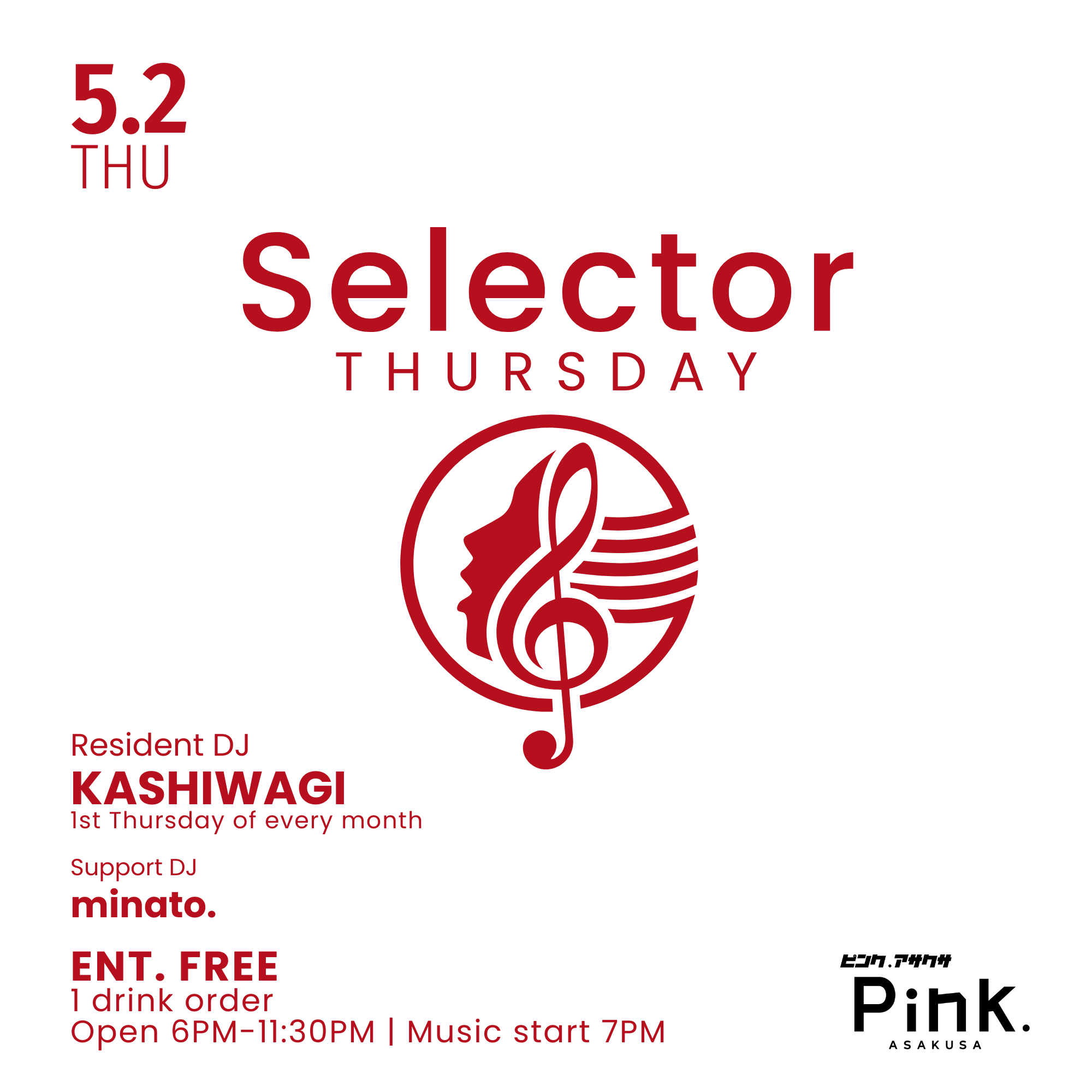 Selector THURSDAY feat. KASHIWAGI - フライヤー表