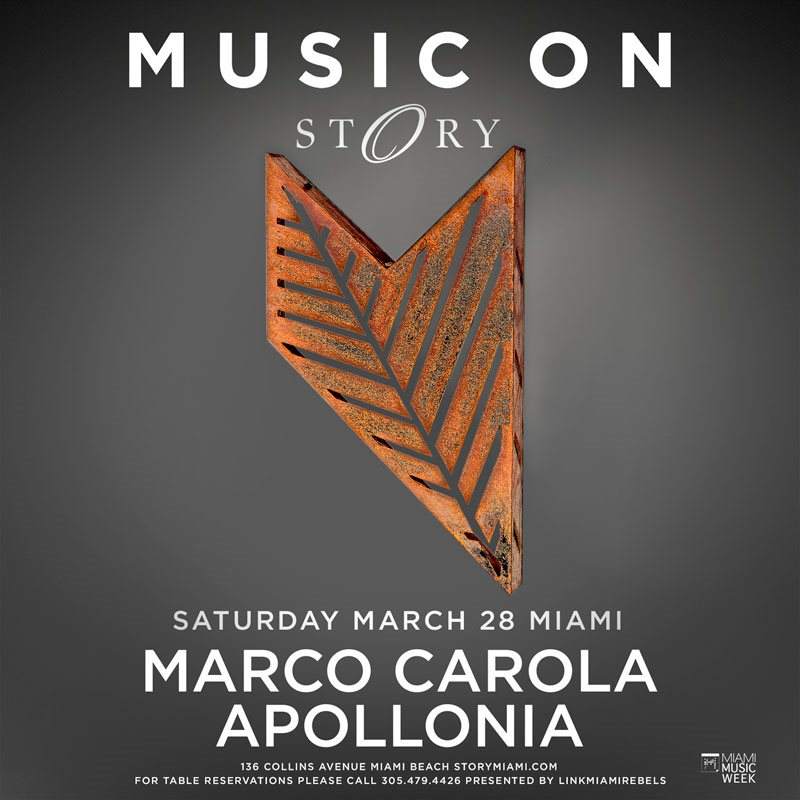 Music ON Miami Marco Carola & Apollonia - フライヤー表