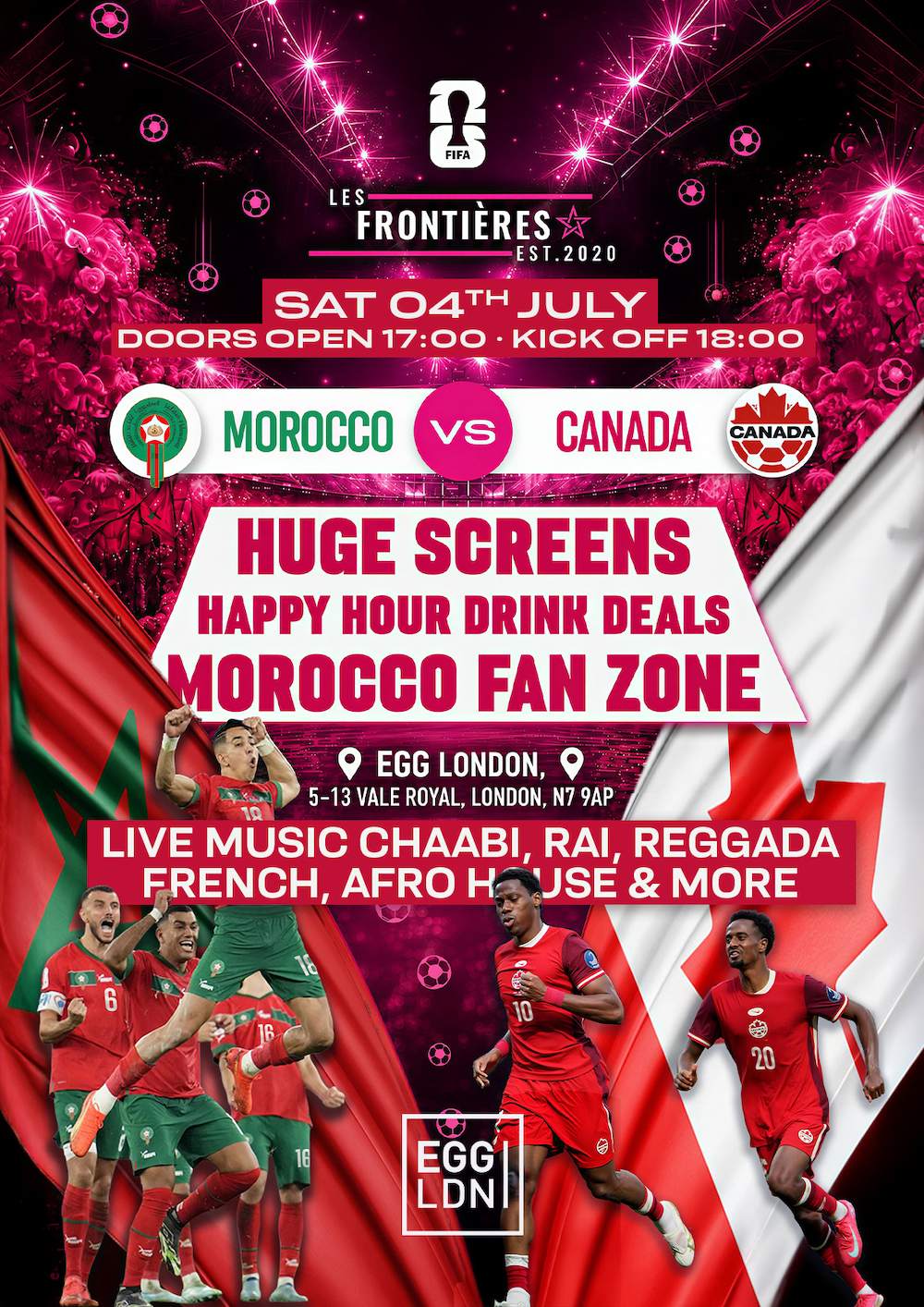 LES FRONTIÈRES PRES: Morocco versus Canada (Live Screening) cover