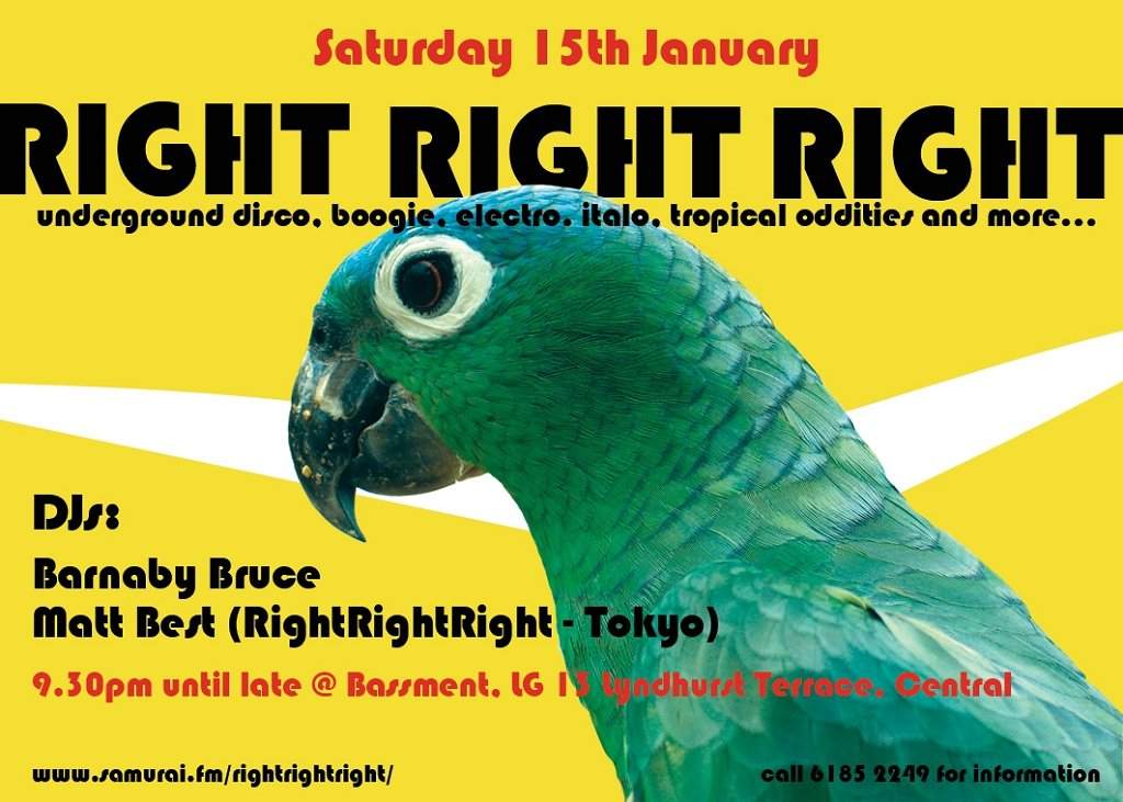 Right Right Right (Hong Kong) - Leftfield Disco House Soul and More - Página frontal