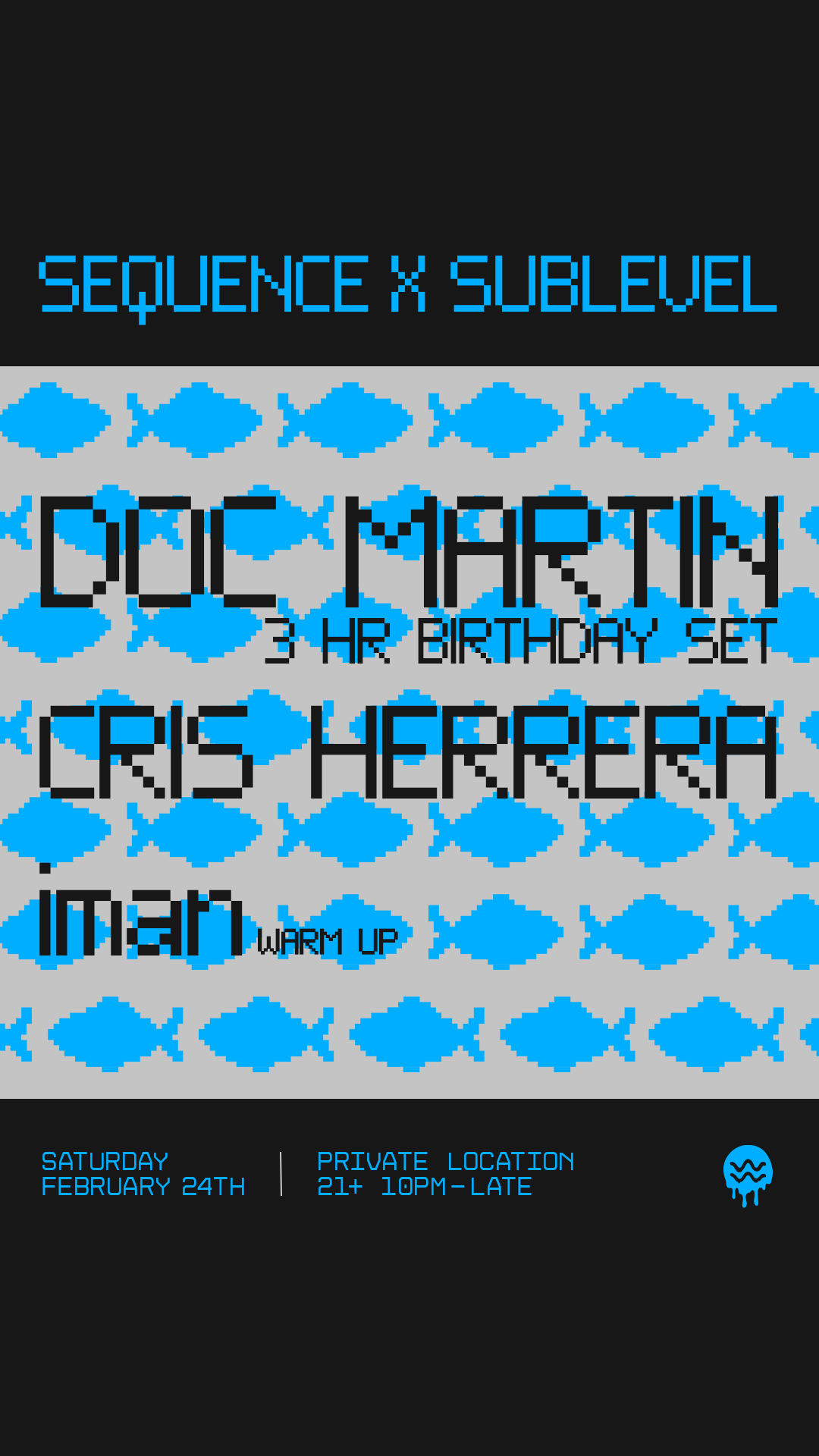 Sequence x Sublevel: Doc Martin + Cris Herrera Bday BASH - フライヤー表